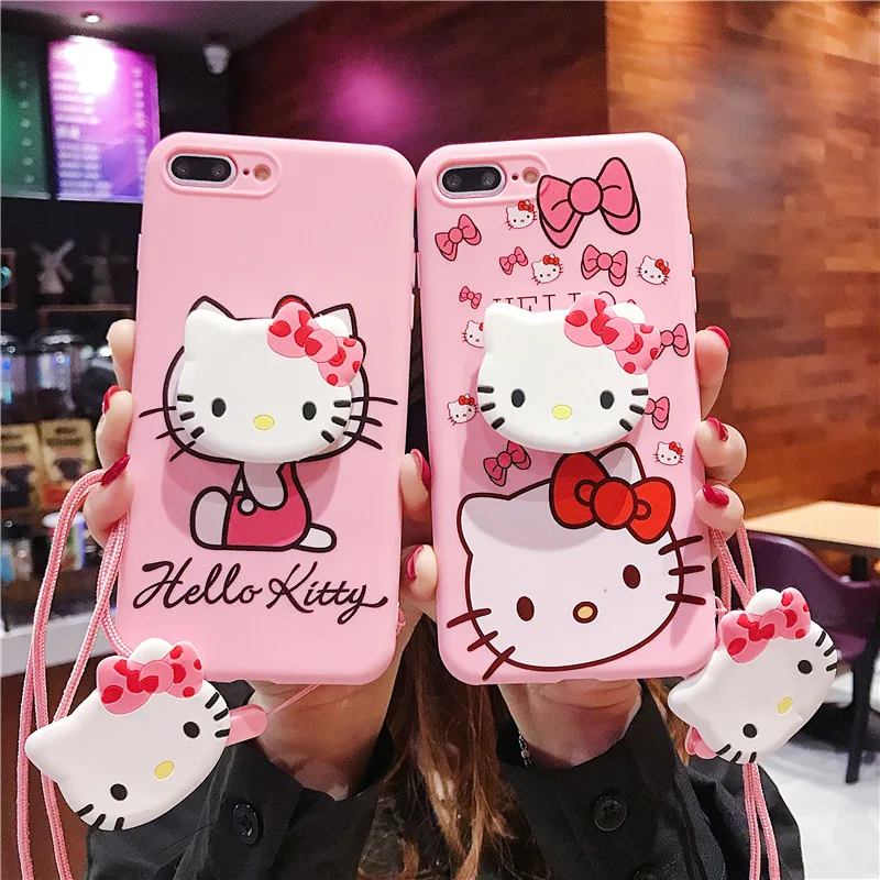 Cute Cartoon Snoopys stand+Lanyard+Doll Phone Cases For iPhone XR XS MAX 7 6s TPU Back Cover X 8 Plus |