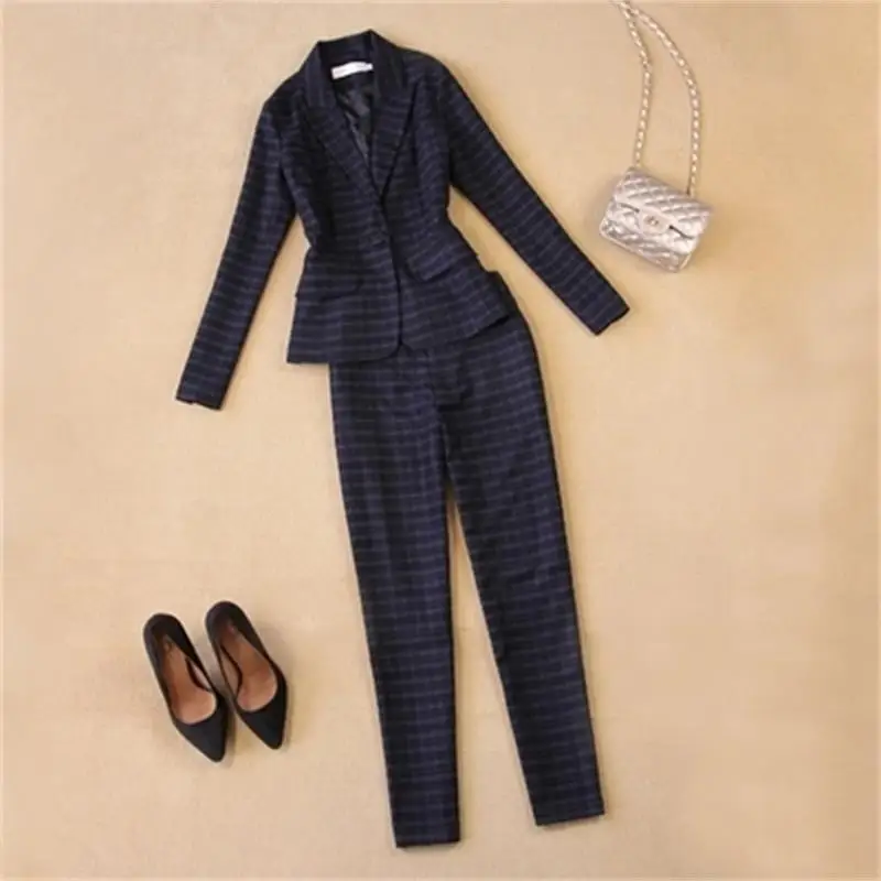 Модный профессиональный костюм большого размера женское осеннее украшение