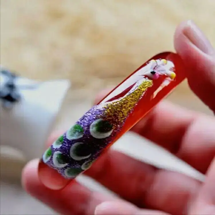 Павлин роспись Красный Агат красный лед jade браслет | Украшения и аксессуары