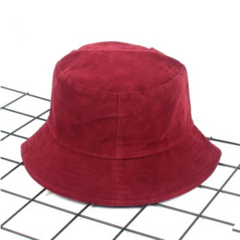 wine red Однотонная зимняя Панама для женщин, уличная ветрозащитная Вельветовая зимняя Панама, теплая Весенняя Осенняя женская шапка для рыбалки - Цвет: wine red