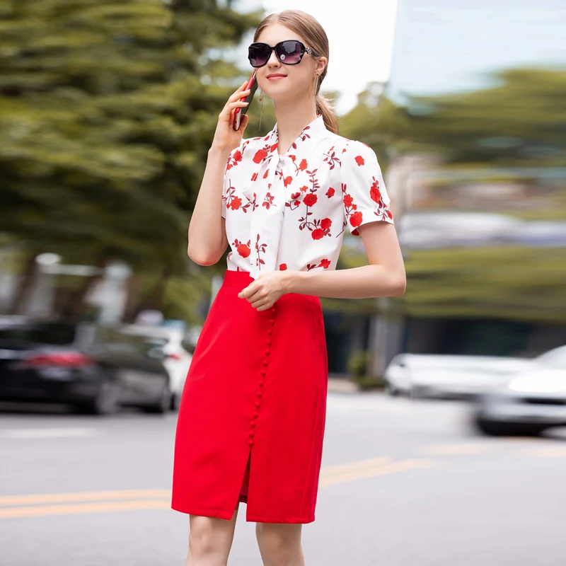 Новая модная Высококачественная шифоновая рубашка с пикантным принтом для