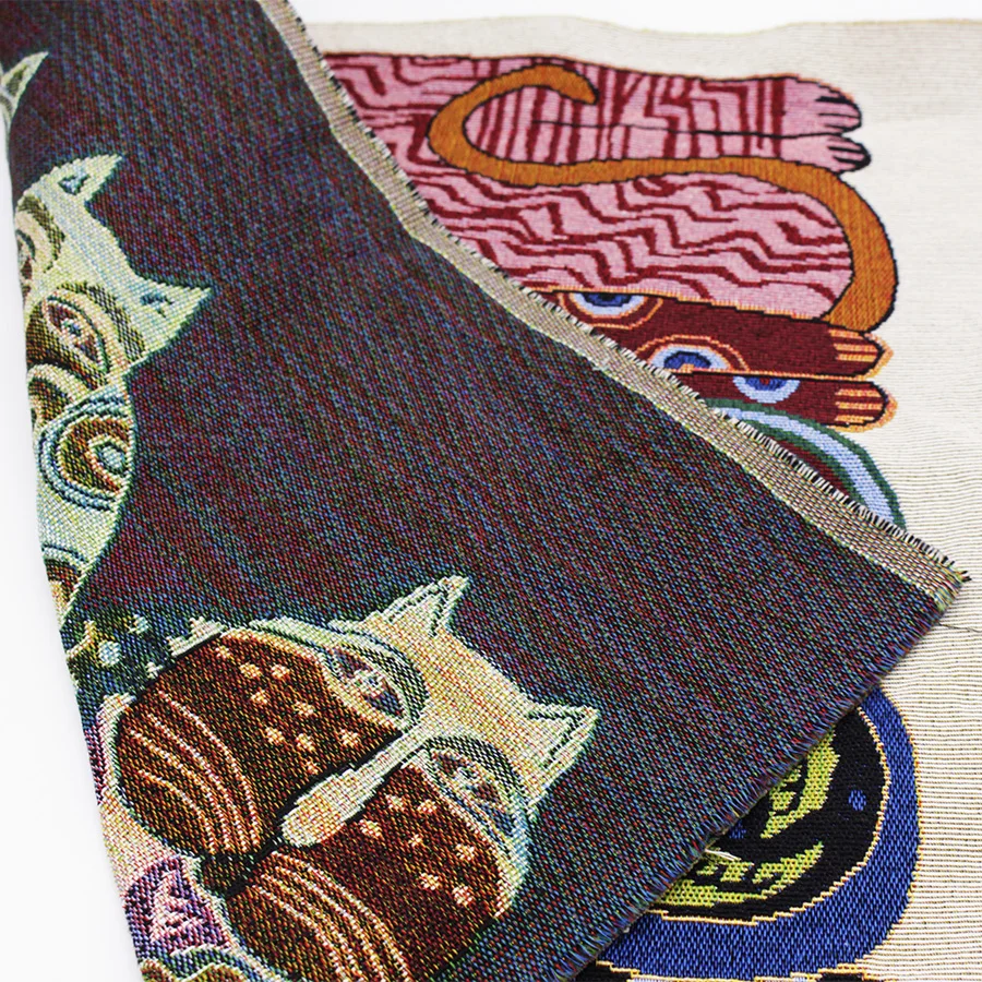 2 шт./лот ткань из полиэстера и хлопка с рисунком милого счастливого кота Ткань