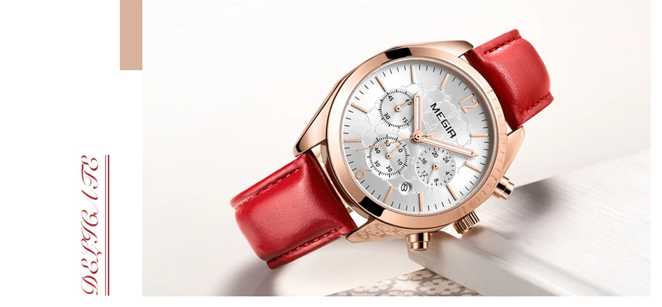 MEGIR, женские часы, Топ бренд, роскошные женские часы, Montre Femme,, модные розовые кварцевые женские часы, подарок для влюбленных, Relogio Feminino
