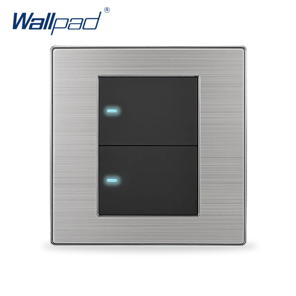 

Горячая Распродажа 2 Gang 2 Way Wallpad роскошный светодиодный выключатель света, кнопочные переключатели Interrupteur 10A AC 110 ~ 250V