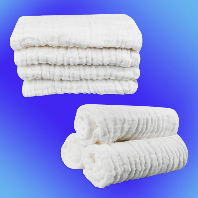 4 Слой Хлопка Моющиеся Resuable Супер Поглощения Детские Марля Муслин Пеленки и