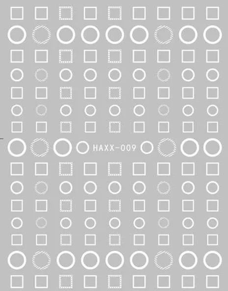 HAXX-9 WHITE Новейший 3d стикер для дизайна ногтей, HAXX-8-9-10, Рождественский шаблон для ногтей, Переводные картинки, инструменты для украшения ногтей - Цвет: HAXX-9 WHITE