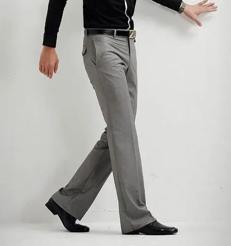 gray Для мужчин Slim Fit плоский передний костюм отдельные брюки формальные свадебные бизнес прямые мужские брюки светло-серый тонкий офис платье брюки - Цвет: gray