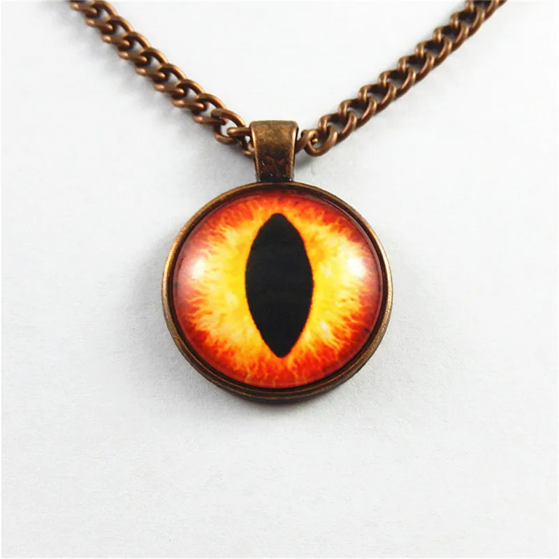 Jewelry Necklace Long Chain Latest Private Design Dragon Eyes Pendant 25mm Gem Bezel Covered Lady Handmade Natural | Украшения и