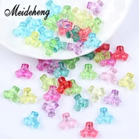 10mm acrylic transparent mix colorful tri beads for fashion jewelry making diy bracelets handmade middle hole beads 150pcs