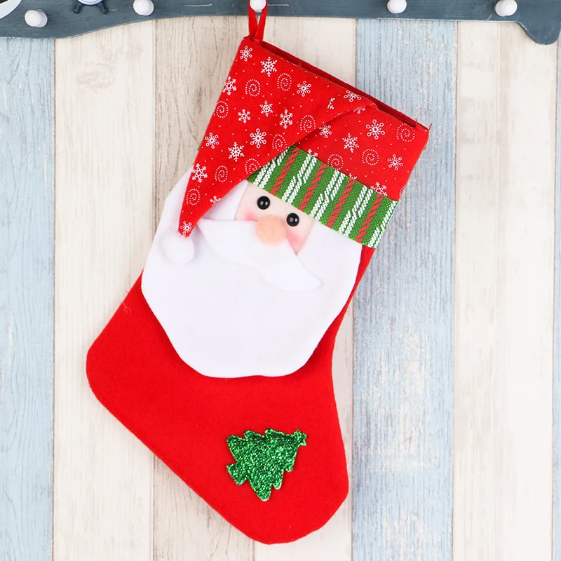 4 шт./лот милые Рождество носок Санта Клаус Носок подарок мешок Kid Xmas Noel украшения