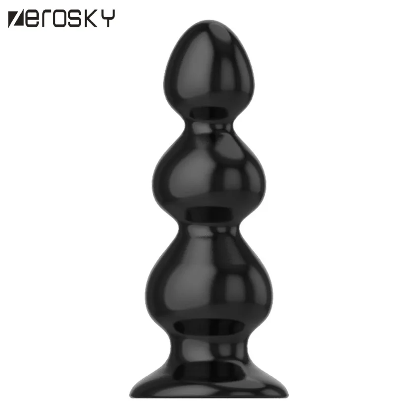 Zerosky черная силиконовая большая Анальная пробка 6 размеров гладкая мягкая