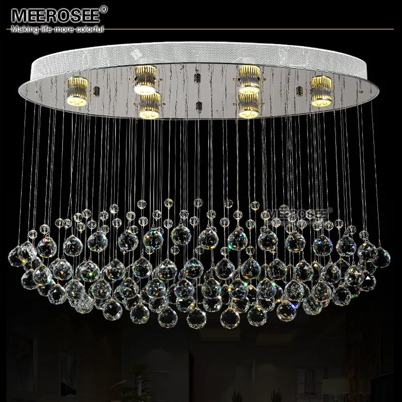 

Top K9 Crystal Chandelier Modern Luxurious Clear Crystal lighting fixture GU10flush mounted lamp for Hotel Project fast shipping