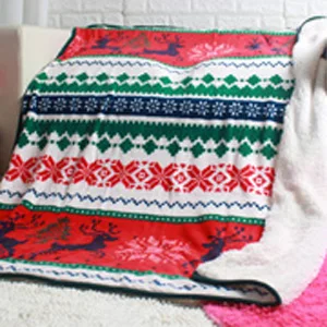 DOUBLE LAYER 2 Коралловый флис красный Рождество HOHOHO снег веселый олень Новогоднее рождественское покрывало диван кровать ТВ подарок одеяло 127X152 см - Цвет: DOUBLE LAYER 2