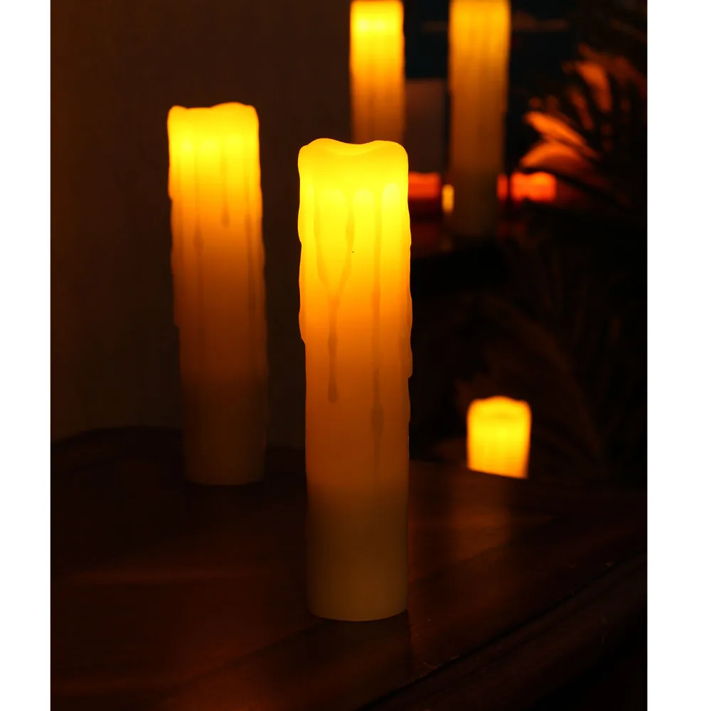 2 шт. беспламенные светодиодные свечи с таймером 1 75x8 дюймов|led pillar candles|pillar candleswax