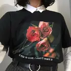 Kuakuayu HJN, черная футболка с надписью If Is Love I't Want It, с надписью Happy Eat в японском стиле, модная футболка в стиле 90-х, Милая футболка