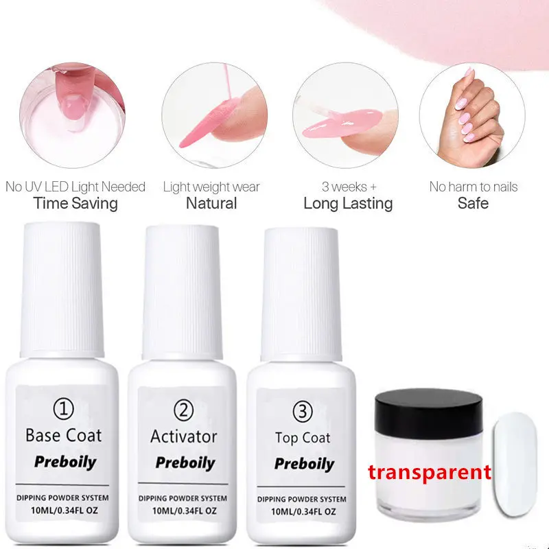 4pcs Set16 4 шт./компл. погружения Системы набор для ногтей Nail Art порошок погружения с Dip база активатор вставка из жидкого геля для ногтей Цвет натуральный сухой без лампа для лечения Ногтей - Цвет: 4pcs Set16