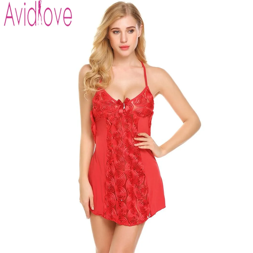 Avidlove 2018 Новая летняя ночная рубашка женская сексуальная с v образным вырезом
