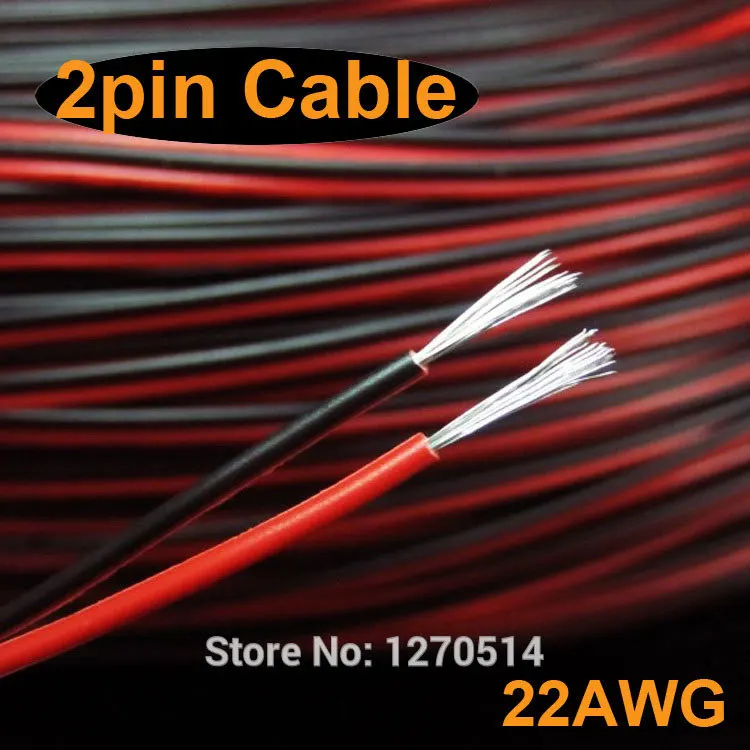 

30m/lot, 2pin Red Black cable, Tinned copper cable 22AWG wire, UL2468#22AWG cable PVC insulated wire, electric wire, LED cable