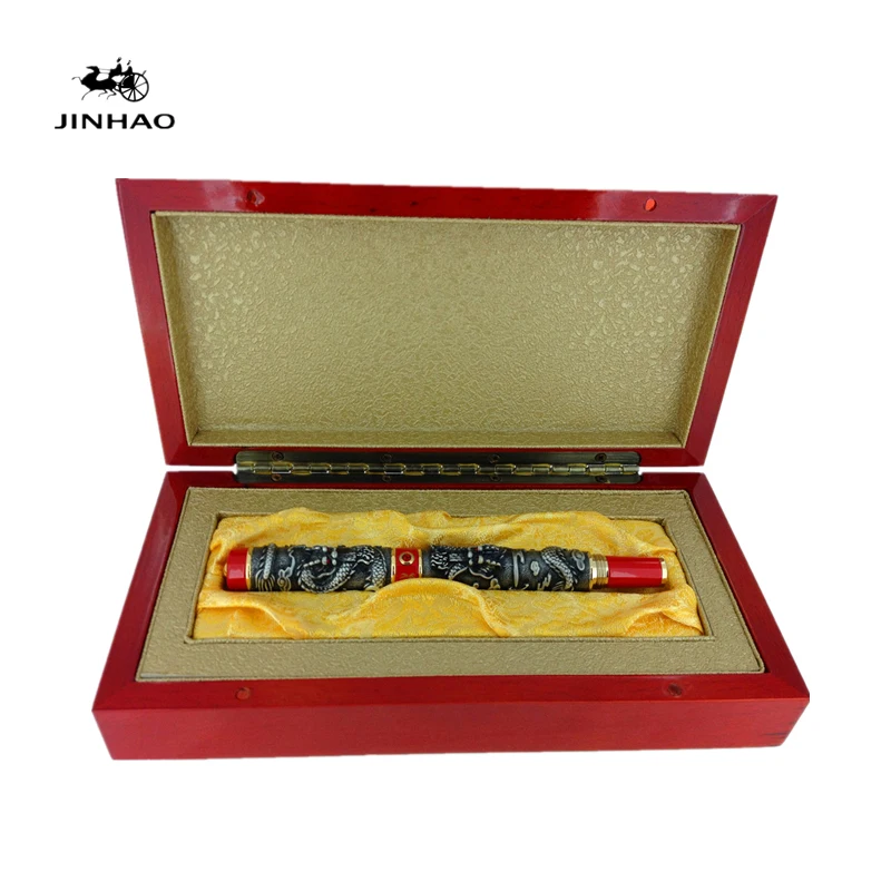 Jinhao Luxury Two Dragon Play Pearl Fountain Pen with Original Box for Gift Free Shipping