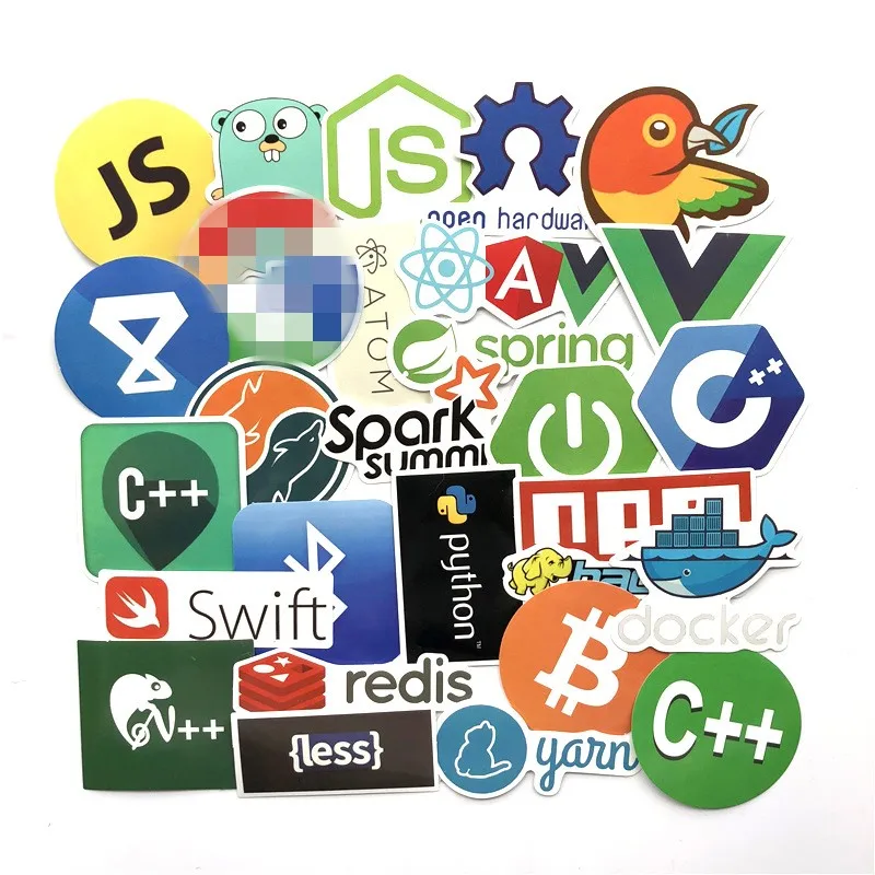50 шт. интернет Java JS Php Html Cloud Docker Биткоин язык программирования приложение логотип