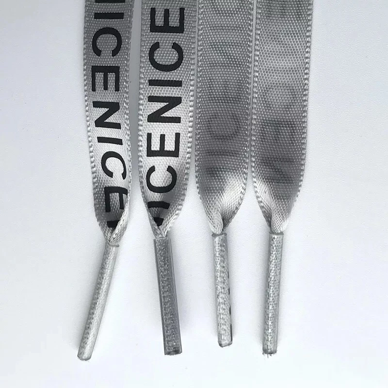 1 Pair New Letter Printed Laces 1CM Width 80CM/100CM/120CM/140CM/160CM Length Canvas Sneakers shoelaces ZM1