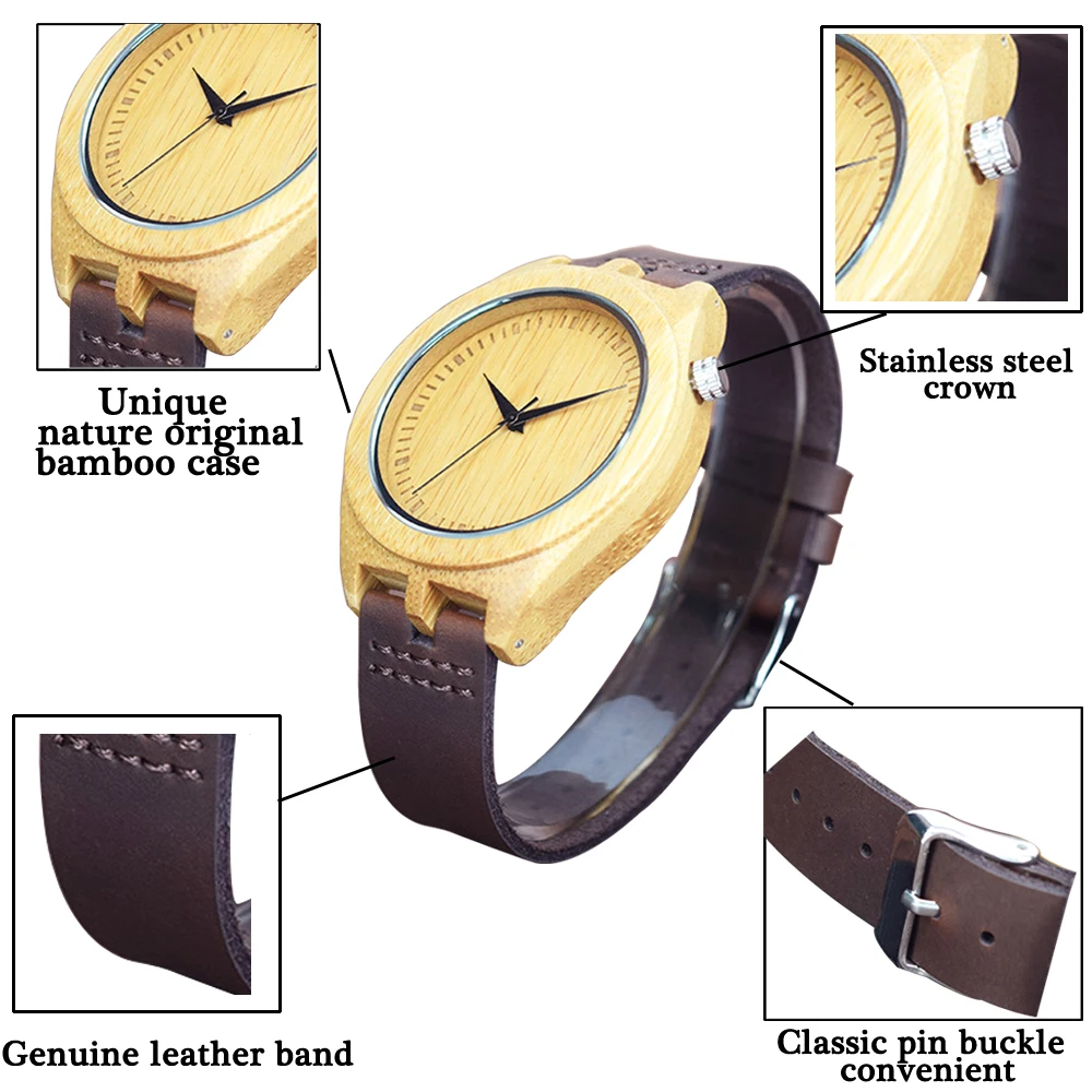 SIHAIXIN Роскошные бамбуковые деревянные часы мужские кварцевые Reloj Hombre кожаные