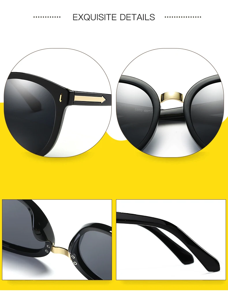 Cateye, солнцезащитные очки для женщин, розовые, Полароид, оттенки,, тренд, мода для круглого лица, защита от уф400 лучей, роскошный бренд, Винтажные Солнцезащитные Очки