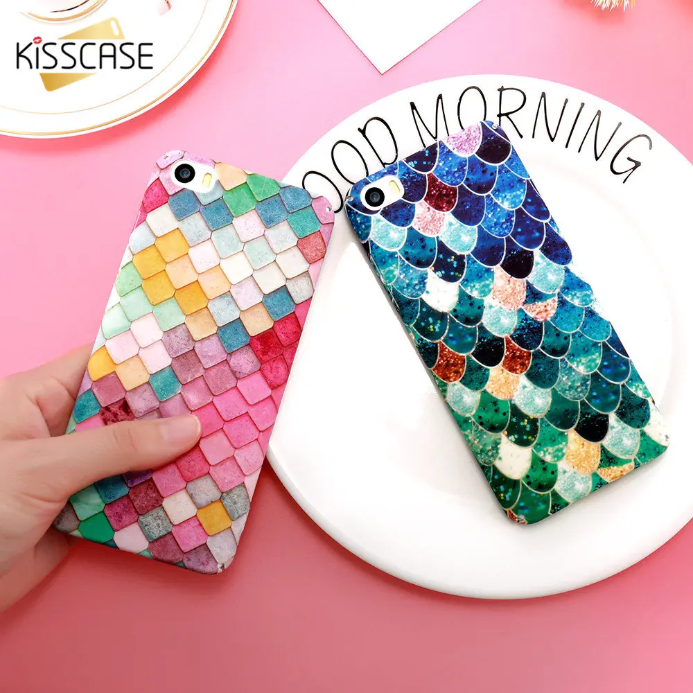 KISSCASE милый светящийся матовый чехол для телефона iPhone 7 8 6 6s Plus Русалочка 3D X XS Max XR |