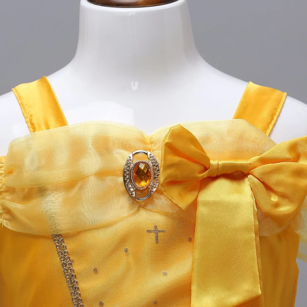 Cosplay Princess Belle Snow White Cinderella Dress Beauty and The Beast Girl Kid Clothes Costume Halloween Christmas Party | Детская