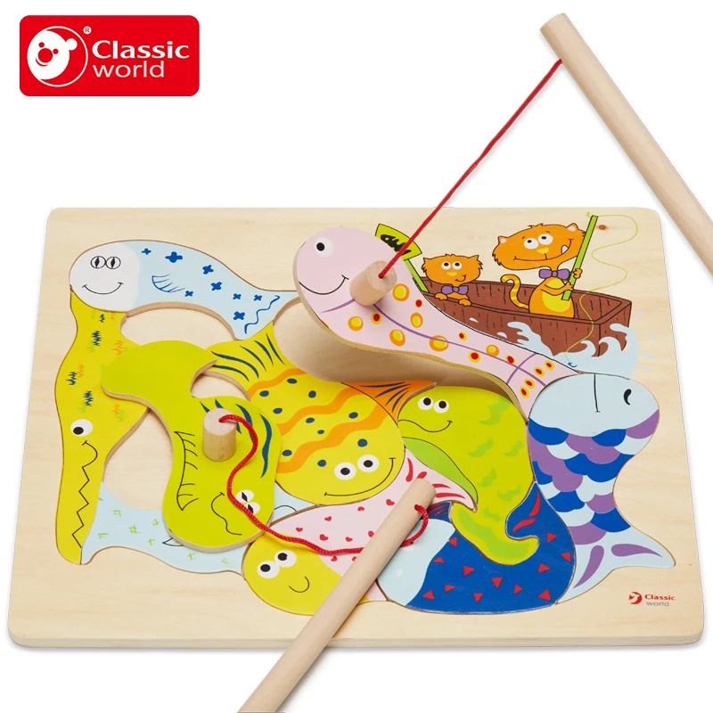 Классическая игрушка для малышей магнитная настольная игра Рыбалка большая