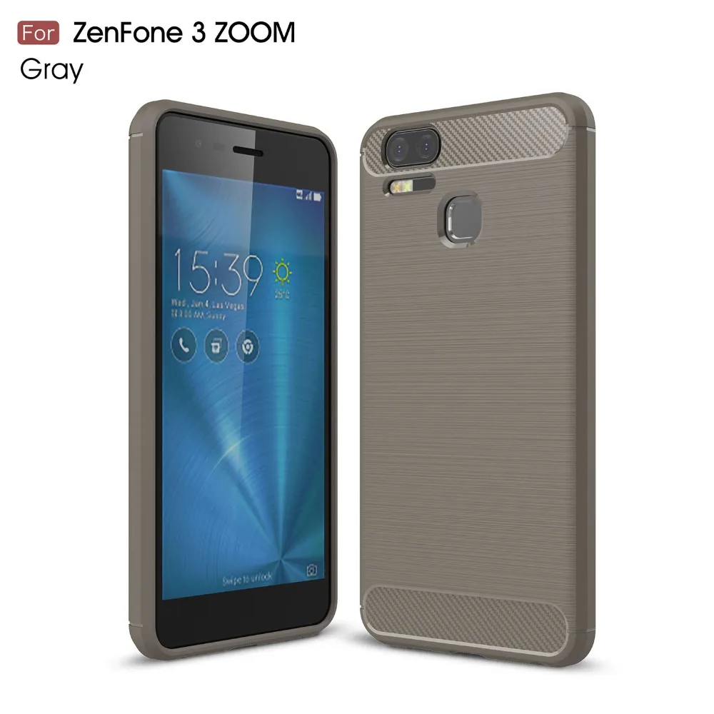 Чехол для ASUS Zenfone 3 Zoom Max Роскошный чехол из углеродного волокна матовый