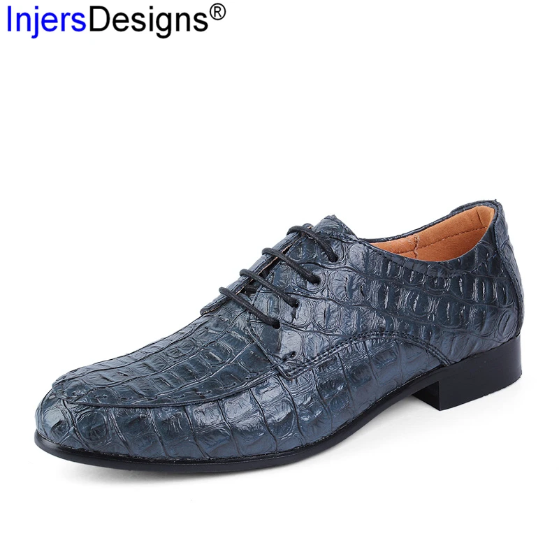 

Big Size 38-50 Genuine Leather Dress Shoes Men Fashion Crocodile Embossed Derby Shoes Lace-Up Breathable&Warm Business Men Shoes