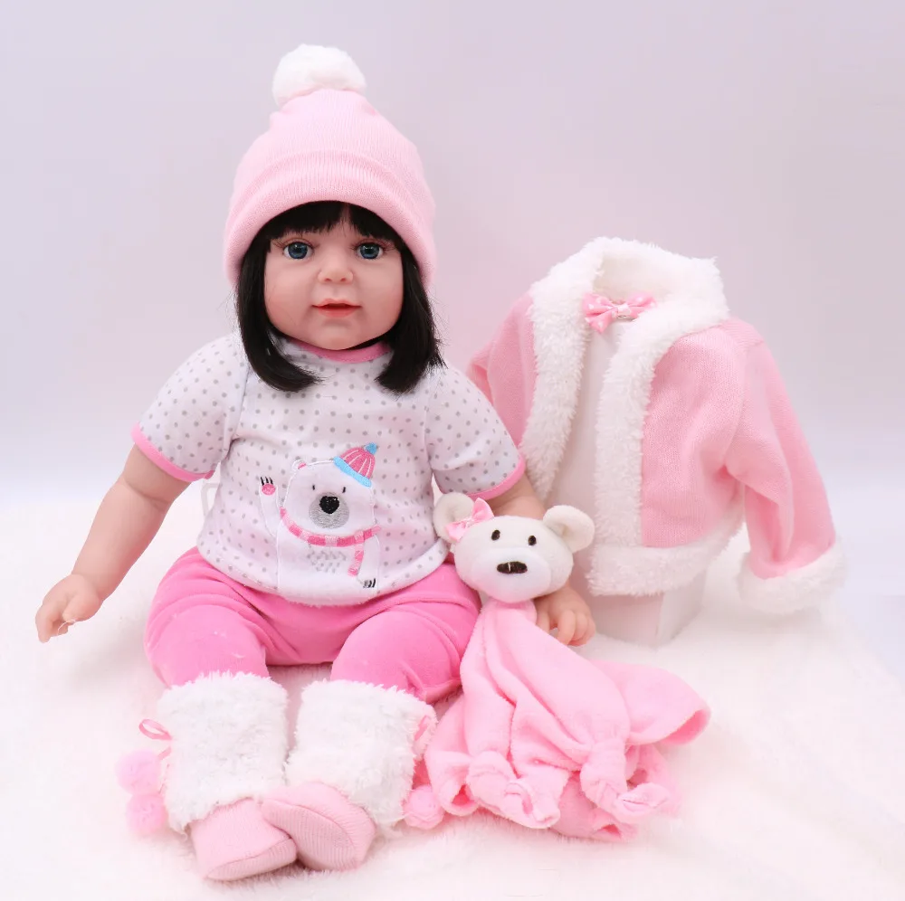 

Chubby Soft Silicone Vinyl Reborn Baby Girl Dolls 55cm Kawaii Silicon Briquedo 22inch Girls Toys For 6 Years Xmas New Year Gift