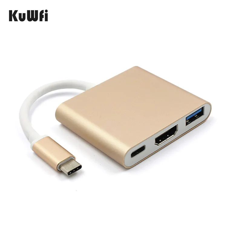 Тип C USB Зарядное устройство 3 1 для 4K HD MI USB3.0 адаптер в хаб Apple Macbook совместим с Mac OS