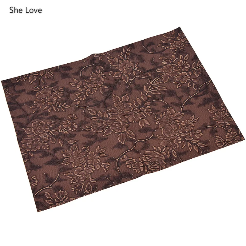 She Love A4 винтажная цветочная ткань из искусственной кожи для сумок с бантом 21x29 см