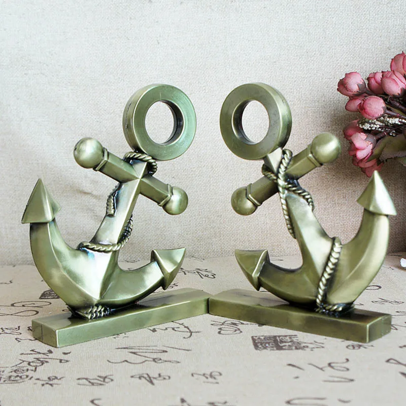 High Quality Home Decorations Metal Craft Alloy Anchor Model Desktop Figurine Ornament Decoration Accessories Modern | Дом и сад