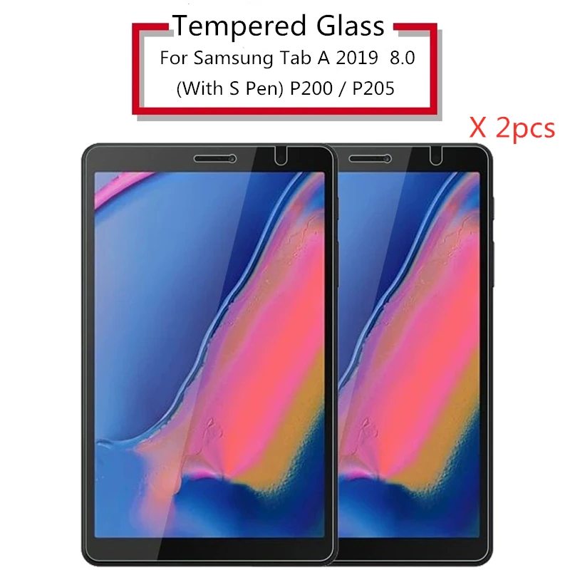 

0,3 мм 9H 2 шт. Закаленное стекло протектор экрана для Samsung Galaxy Tab A 2019 8,0 с S Pen P200 P205 SM-P200 SM-P205 стеклянная пленка