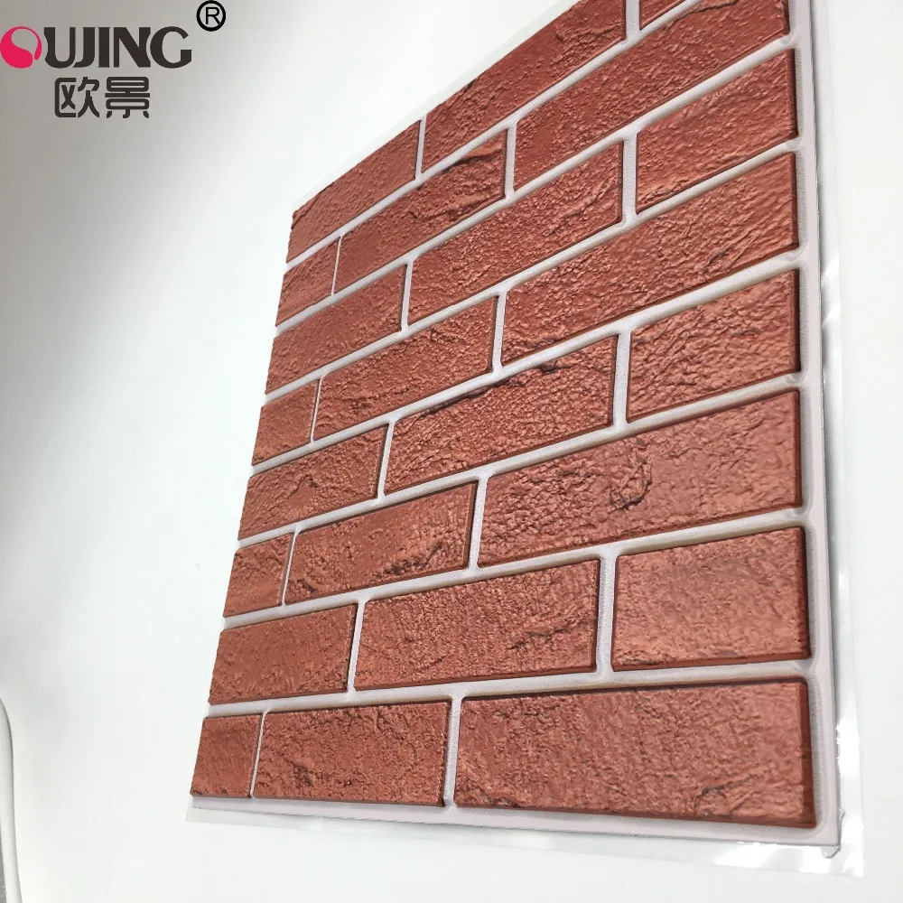 30*30 см * 10 шт 3D красного кирпича узор тиснением Плитки стены Стикеры Ресторан шкаф