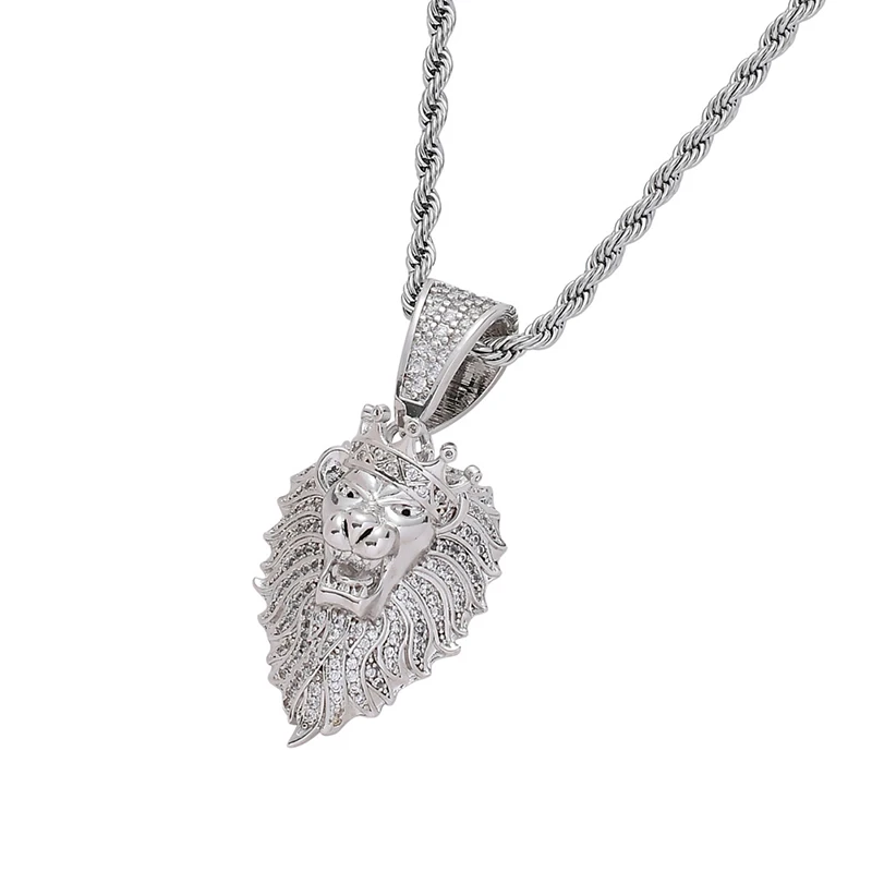 Missfox, новинка, модное индивидуальное ожерелье с подвеской в виде головы льва, медное, креативное, уникальное, высокое качество, подвеска в стиле хип-хоп, мужские ювелирные изделия, подарок