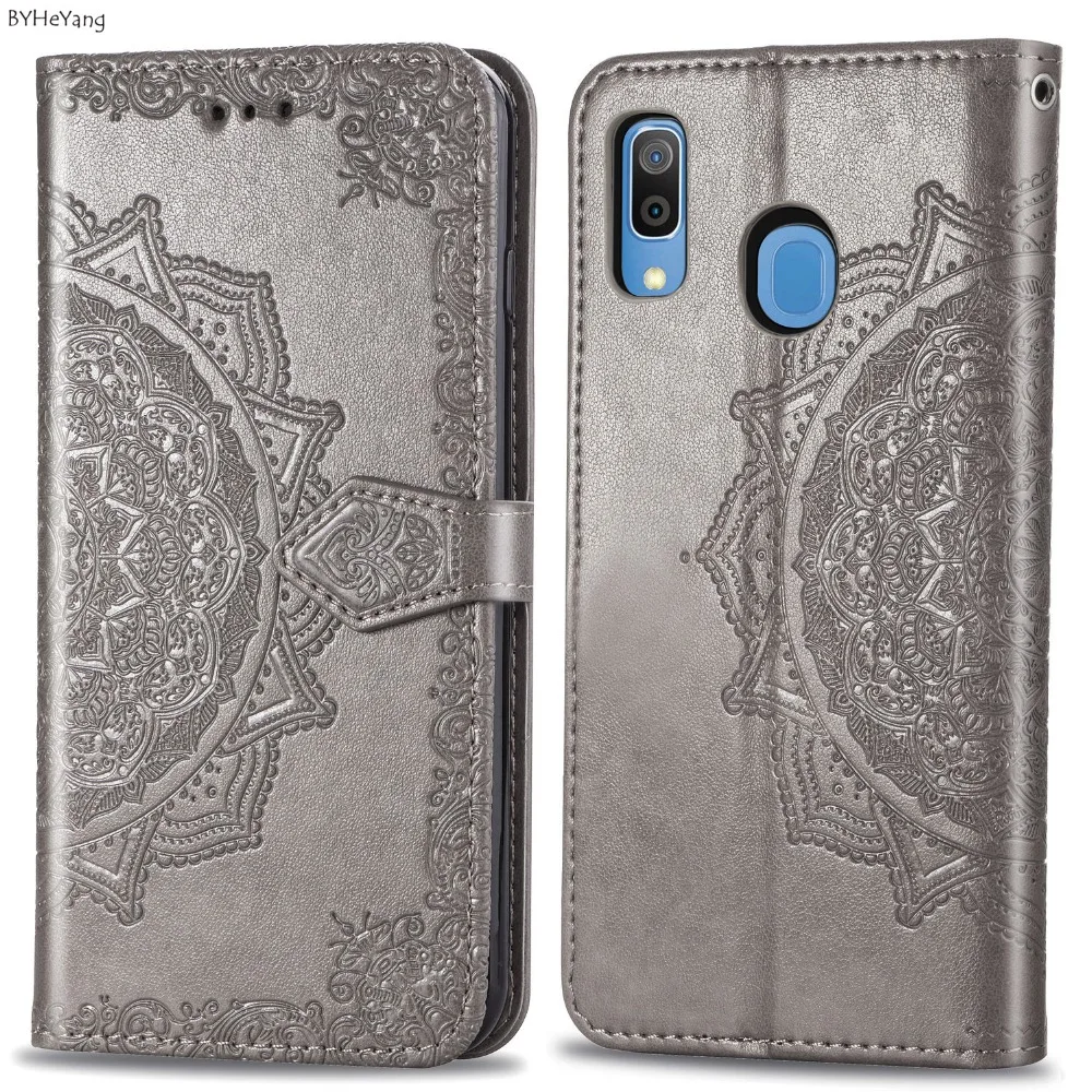 Кожаный флип чехол 30 для Samsung Galaxy A30 Fundas TPU с цветочным принтом кошелек подставкой
