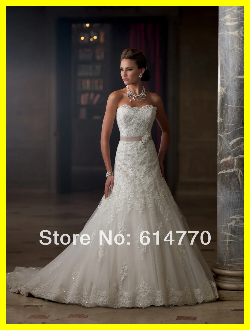 Champagne Wedding Dress Bohemian Dresses Flowy Amsale Mermaid Floor-Length Chapel Train Lace Strapless Off The S 2015 Wholesale | Свадьбы и