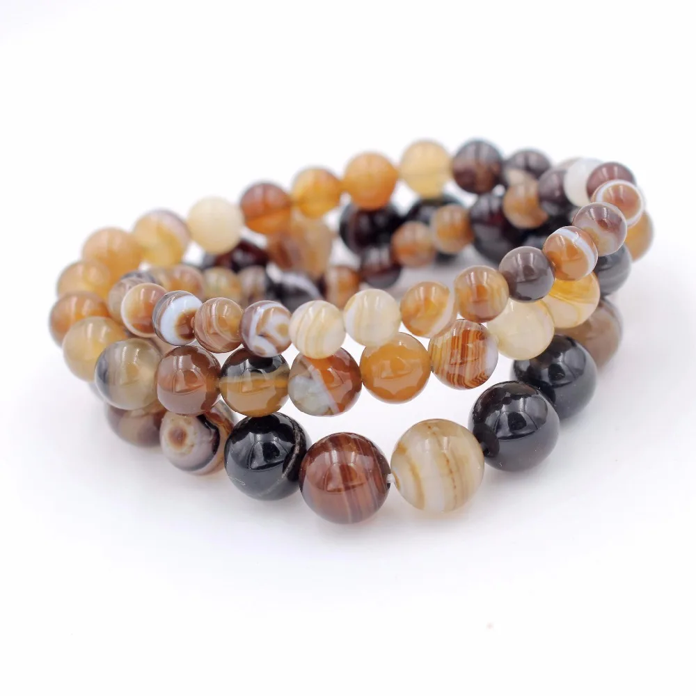 Желтый Камень Бусы Браслеты натуральные камни эластичная линия браслет мужские