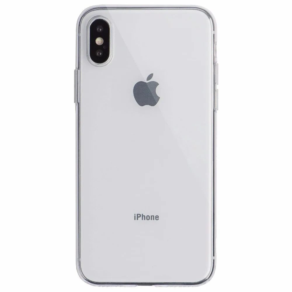 Прозрачный тонкий чехол для Apple iPhone X мягкий тонкие гибкие чехлы из ТПУ задняя