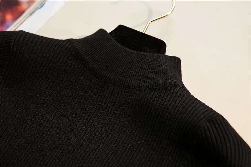 Winter Warm Basic Long Sleeve Lady's Sweater Turtleneck Pullover Knit Sweaters For Women Jumper Pull Femme Green Female Sweaters