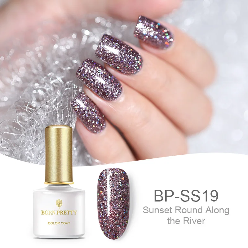 BP-SS19 BORN PRETTY Platinum Гель-лак для ногтей 6 мл звездное небо блеск замачивается УФ Гель-лак для ногтей Shinging Bling Sequins лак для ногтей - Цвет: BP-SS19