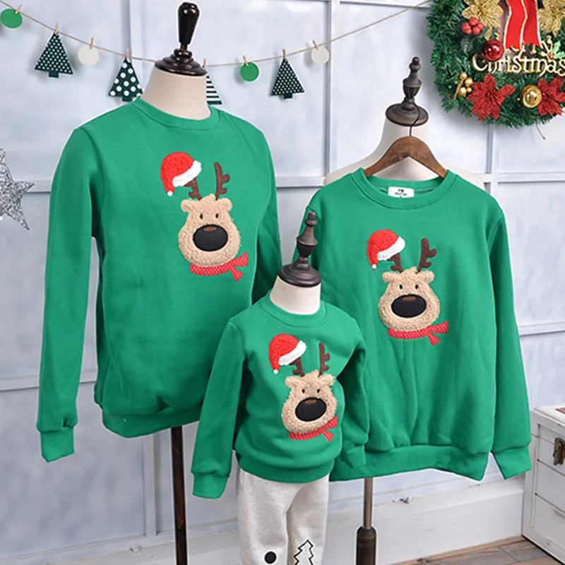 Рождественская одежда для семьи соответствующие перемычки Набор kawaii флис с