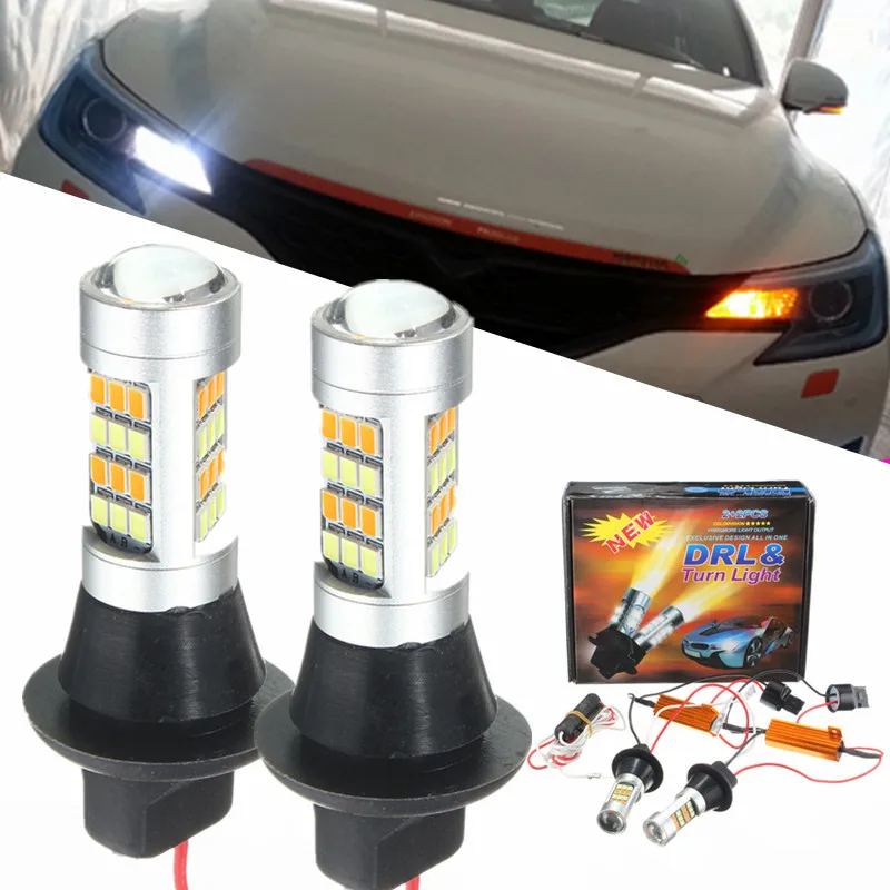 2x High Power 1000LM 7440 2835 20W Canbus Error Free Car Auto Front Side DRL Daytime Running Lights Lamps Bulbs | Автомобили и