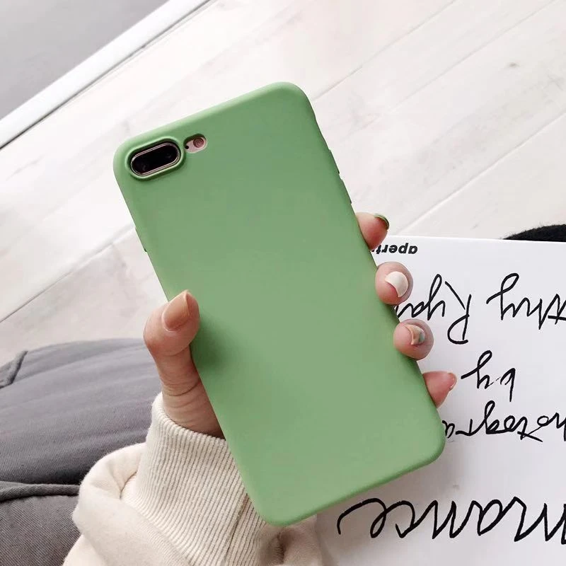 Армейский зеленый Чехол для телефона Ottwn карамельного цвета s для iPhone 11 Pro Max 7 Чехол 8 Plus X XR XS Max ультратонкий задний Чехол 5 5S SE 6 6splus мягкий силиконовый - Цвет: Армейский зеленый