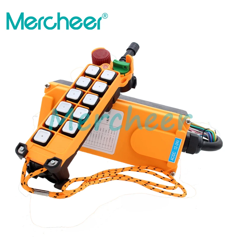 12-24VDC 10 Channel 1 Speed Hoist Crane Truck Radio Remote Control System with Emergency-Stop