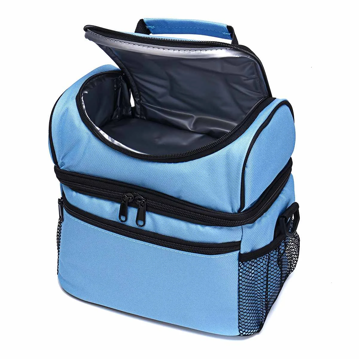 Double Layers Lunch Bag Reusable Insulated Thermal Bag Women Men Multifunctional Cooler Keeping Lunch Box Outdoor Carry Tote